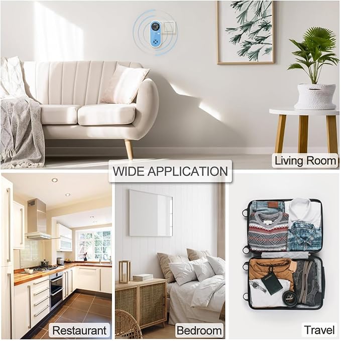 Travel Carbon Monoxide Detectors, AC Plug-in Carbon Monoxide Detector with LCD Digital Display, 3-in-1 CO Leak Detector, CO Alarm with Light & Voice Waring for Home (1 Pack)