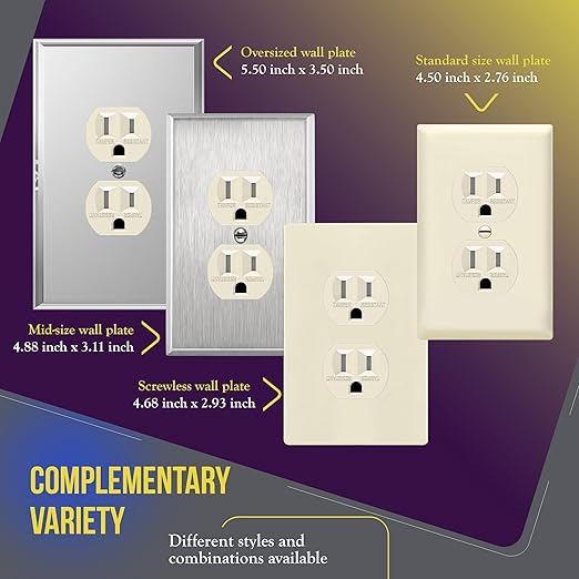 ENERLITES Duplex Receptacle Outlet, Tamper-Resistant, Residential Grade, 3-Wire, Self-Grounding, 2-Pole,15A 125V, UL Listed, 61580-TR-LA-10PCS, Light Almond (10 Pack)