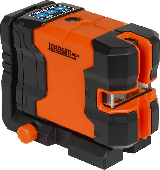 Johnson Level & Tool JLD300-GN2D Laser Level, Self-Leveling Cross-Line & 2 Dot Laser with GreenBrite® Technology, Magnetic Base, Hard-shell Carry Case, Lithium Ion Battery, Magnetic Target