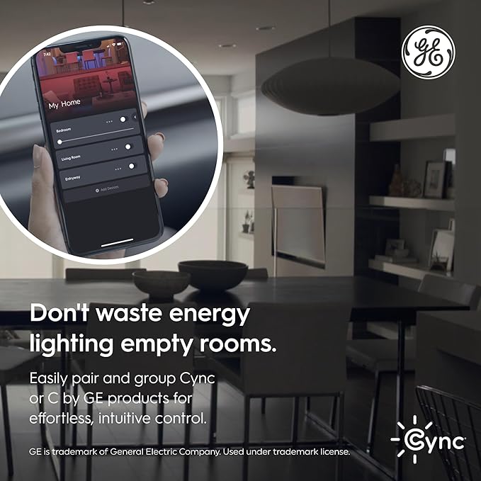 GE Cync Paddle Dimmer Smart Switch, Highly Customizable Dimmer Switch, Works with Alexa and Google Home, Matter Compatible, Easy to Install Smart Light Switch (1 Pack)