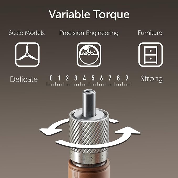 Lunar Artefacts Precision Electric Cordless Rechargeable Black Leather and CNC Aluminum Screwdriver with 24 Magnetics Bits and Easy Storage Toolbox