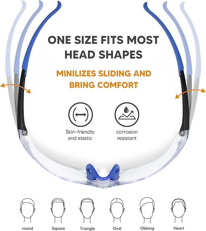 Clear Safety Glasses 24 Pack, Protective Eyewear UV Protection ANSI Z87.1, Safety Goggles Scratch & Impact Resistant, Eye Protection with Nose Pads for Men & Women Construction, Shooting, Lab Work