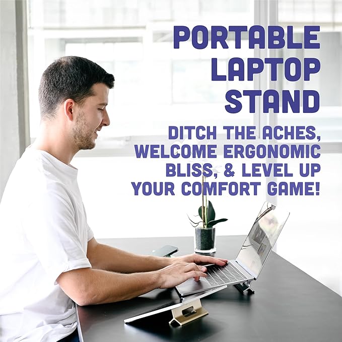 Steepy Portable Laptop Riser - 3 Height Adjustable Stand for Desk or Laptop