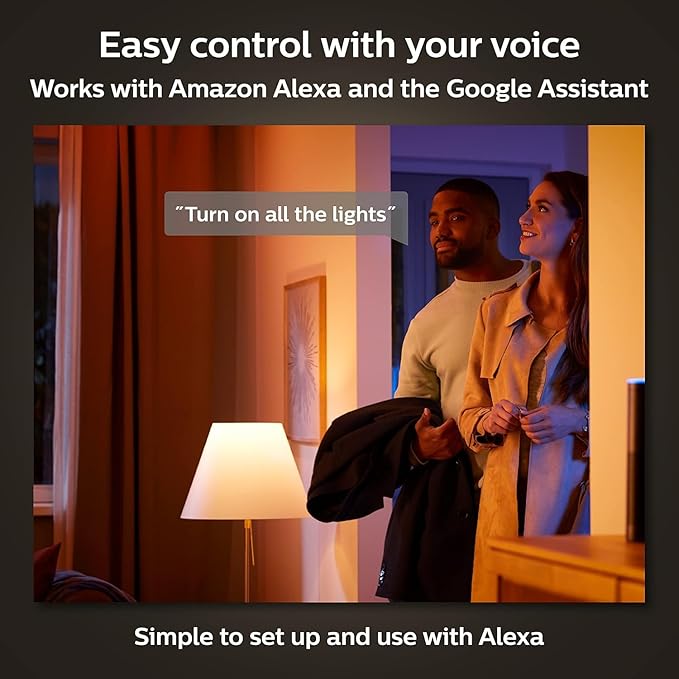 Philips Hue White Ambiance BR30 LED Smart Bulbs (Bluetooth Compatible), Compatible with Alexa, Google Assistant, and Apple HomeKit, 2-Pack