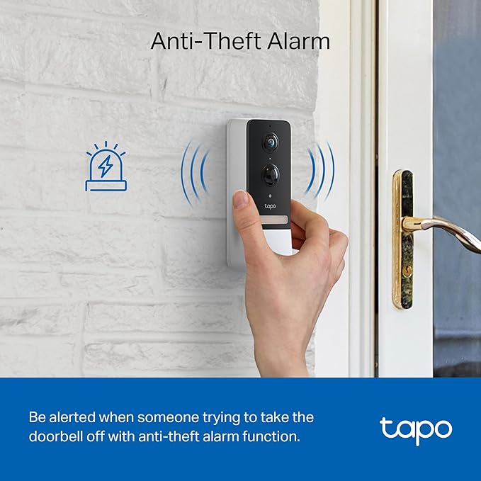 Tapo TP-Link Smart Video Doorbell Camera, Chime Included, 2K 5MP, Color Night Vision, 2-Way Audio, Free AI Detection, Cloud/SD Card Storage, Works w/Alexa & Google Home, D230S1