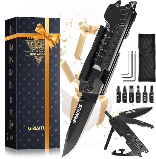 Multi-Tool Gifts for Men, Christmas Stocking Stuffers for Dad from Daughter Son, Multitool Knife 17 in 1 EDC Gear Cool Father Unique Birthday Gifts for Him Husband Boyfriend Grandpa Camping Essentials