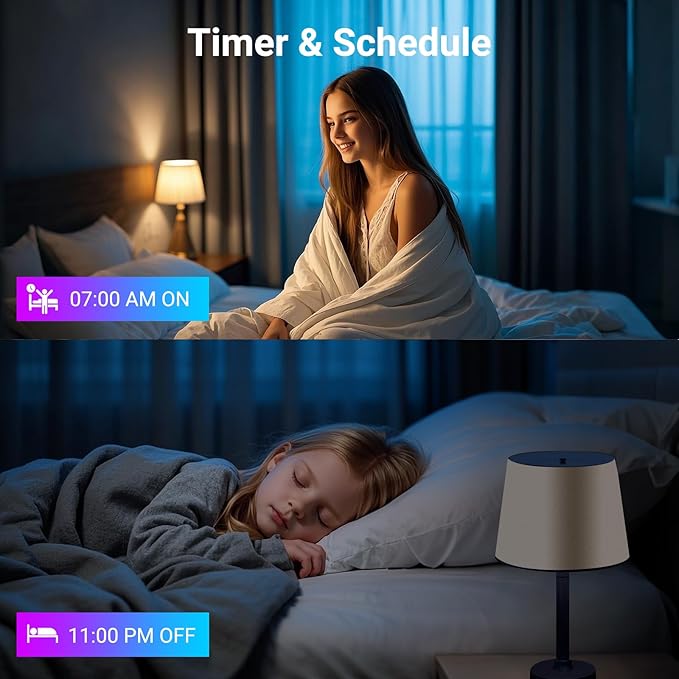 TJOY Smart Light Bulbs, Bluetooth WiFi Led Bulb Compatible with Alexa &Google Assistant, RGB Color Changing Alexa Bulb, 9W(60W Equivalent), A19 E26 800LM, 2.4Ghz WiFi only,2 Pack