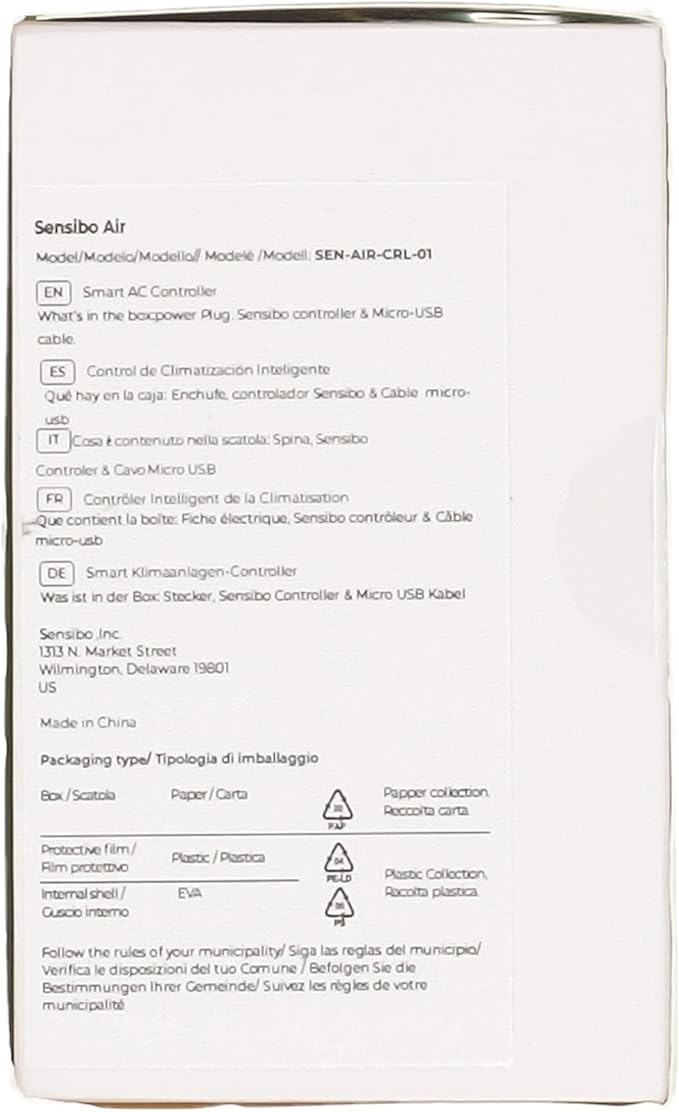 Sensibo Air - Smart Air Conditioner Controller. Apple HomeKit Certified. 60-Seconds Installation. Maintains Comfort and Energy Saving Features. Compatible with Google, Alexa, Apple HomeKit & Siri