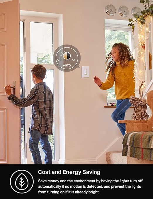 Kasa Smart WiFi Motion Sensor Switch, Single Pole, Needs Neutral Wire, 2.4GHz Wi-Fi Light Switch, Compatible with Alexa & Google Home, UL Certified, No Hub Required(KS200M),White,1-Pack