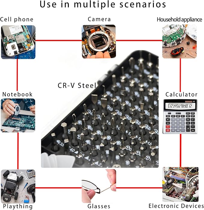 122 in 1 Precision Screwdriver Set Magnetic Professional Computer Repair Tool Kit Small Electronic Screwdriver Set for Phone, PC, Watch, Game Console, Tablet, Camera, Modding, and DIY Projects