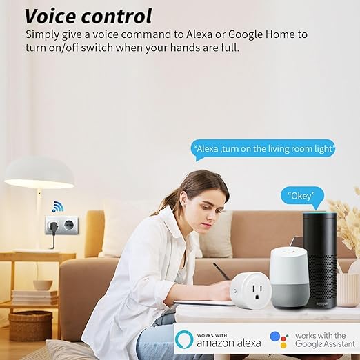 WiFi Smart Plug | Compatible with Alexa & Google Home | WiFi Outlet for Remote Control & Timer and Schedule Function | No Hub Required | Safety Certified (2Pack)