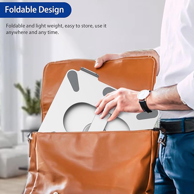 BESIGN LSX7 Laptop Stand with 360 Rotating Base, Ergonomic Adjustable Notebook Riser Holder Compatible with Air, Pro, Dell, HP, Lenovo More 10-15.6" Laptops (Silver)