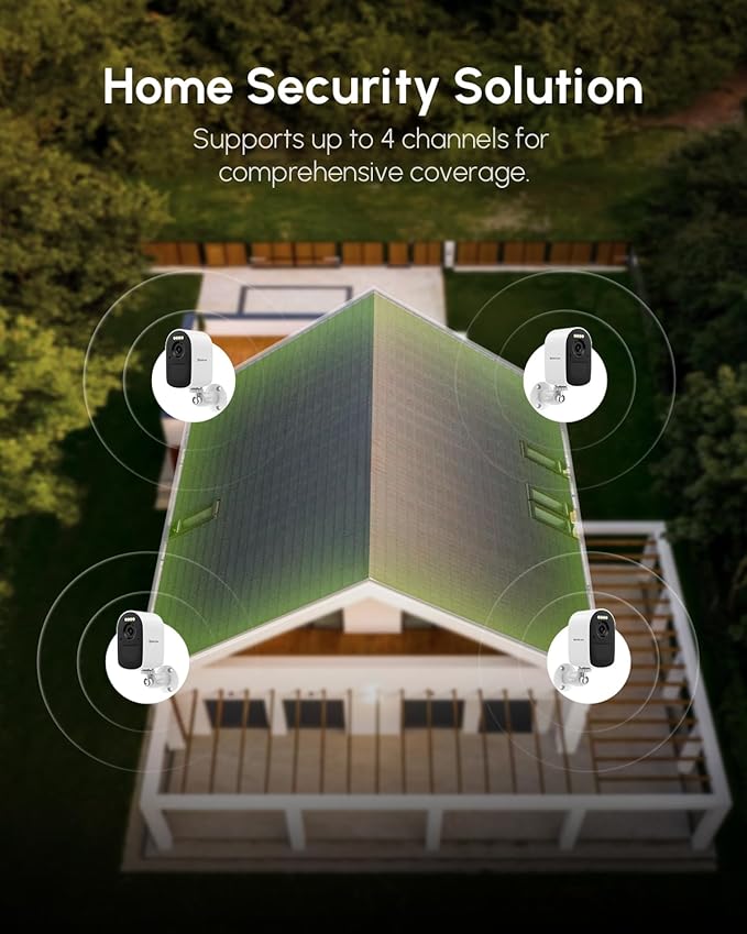 2K/4MP Solar Security Cameras Wireless Outdoor, 2 Battery Cameras with 2 Solar Panels, 5GHz & 2.4GHz WiFi, Spotlight Color Night Vision, PIR Motion Sensor, APP Remote Access for Home Security
