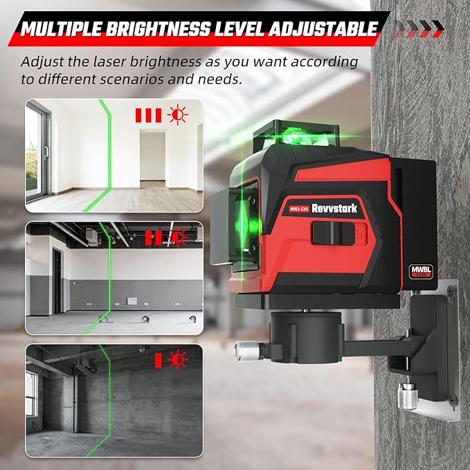 Laser Level with Tripod, 3x360° Green Line Laser Tool with Self-Leveling & Manuel Models, Remote/Touch Control, Rechargeable Battery for Picture Hanging, Tile, Home Renovation (Bag Included)