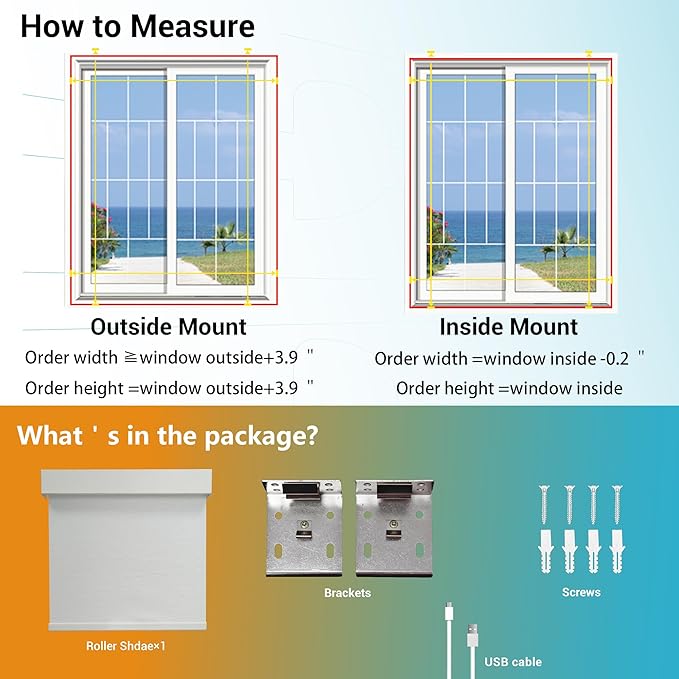 Motorized Blinds with Remote, Blackout Smart Roller Blinds Compatible with Apple Homekit Google Home and Alexa, Automatic Window Blinds Customize, White