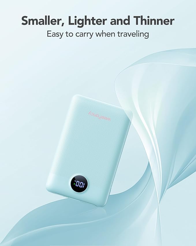 Mini Portable Charger with Built-in Cables 22.5W Fast Charging Power Bank USB-C Small Battery Pack 10000mAh Travel Essential Slim Battery for iPhone 16/15/14, Samsung 25/24, and More