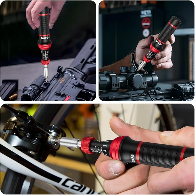 Torque Screwdriver Set, 10–60 in-lb, 64 Pcs 1/4" Drive Torque Wrench Screwdriver Kit with T-Bar & Flat, Hex, Torx, and S2 Bits for Scope, Electronics Assembly & Micro Device Repair