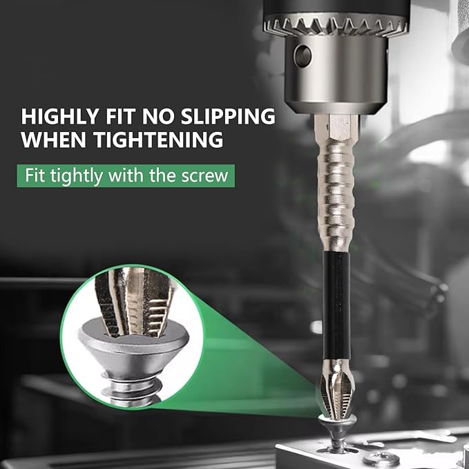 Magnetic Screwdriver Bit Set, high-magnetic screwdriver drill bit set,25 50 65 70 90 150MM Magnetic Screwdriver Bits (12)