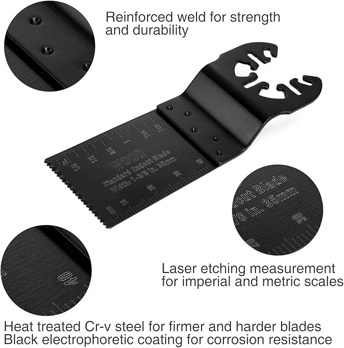 WORKPRO 23-Piece Metal/Wood Oscillating Saw Blades Set for Quick Release Multitool, Blades for Dewalt, Craftsman, Ridgid, Milwaukee, Rockwell, Ryobi and More