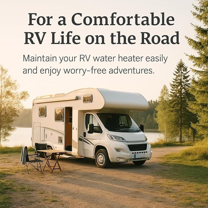 Jalja RV Water Heater Maintenance Tool Kit – Includes 3/4"-14 NPT Tap, Dual Hex Anode Rod Wrench (1-1/16" & 1-1/2"), and 197" Teflon Tape for Suburban Water Heaters