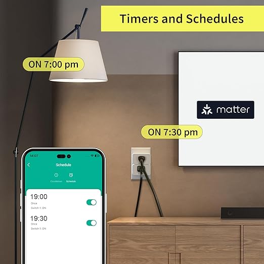 Minoston Matter Smart Plug, Compatible with Alexa, Apple Home, Google Home, SmartThings, Compact Desgin, WiFi Plugs Outlet, Protect Privacy, 2.4G Wi-Fi Only, White, 4 Pack (MP25M)