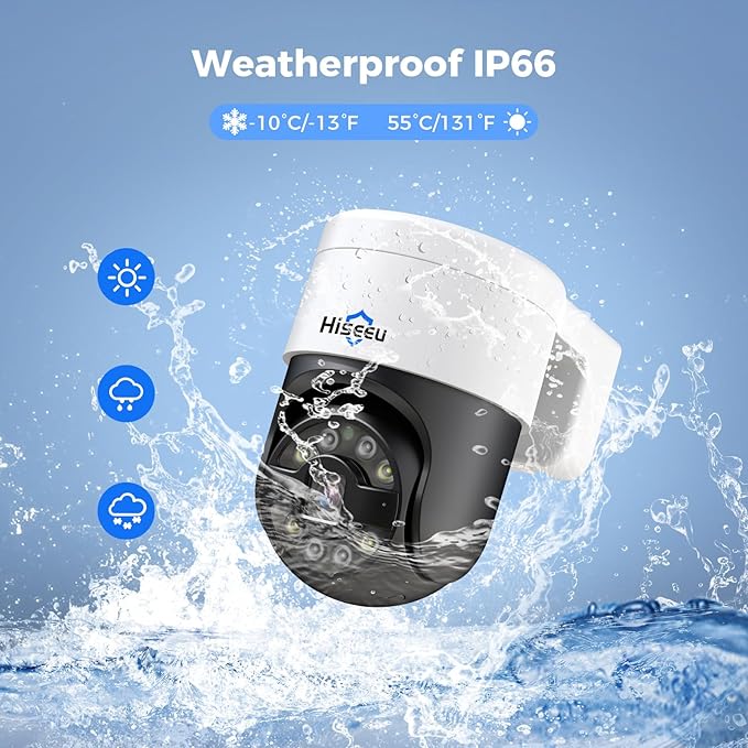 【Human Tracking+300°Pan 90°Tilt】 Hiseeu 4K PoE Security Camera System,Wired NVR Security Camera System w/8 * 5MP PoE PTZ Camera Outdoor&Indoor,2-Way Audio,Color Night Vision,7/24 Record