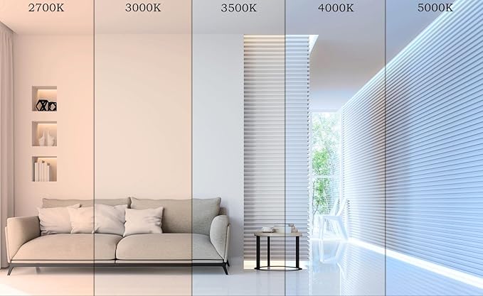 SLEEKLIGHTING A19 60W Equivalent 9 Watt LED Bulb, 5 CCT (2700K, 3000K, 3500K, 4000K, 5000K) 800 Lumens, Dimmable, Energy Star, E26 Base - (4 Pack)