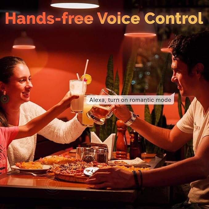 MOES Smart G80 Edison LED Light Bulbs, Color Changing WiFi G25 Smart Bulbs, 2700K-6500K CW& RGB Dimmable, Smart Life Remote Control, Work with Alexa/Google Home, 450lm 5W (50W Equivalent) 2 Pack