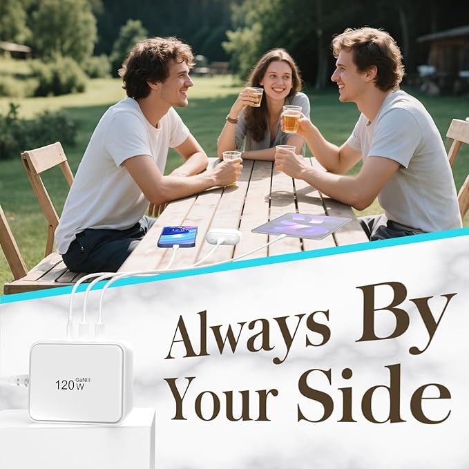 USB C Charger Block, 120W GaN 6 Port Fast Charging Station Hub for Multiple Devices, PD 3.0 USB Wall Charger Power Strip Adapter Compatible with All iPhone 17 iPad Samsung Android Pixel Series