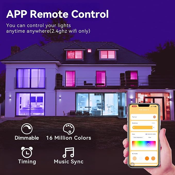 TJOY Smart WiFi Led Bulbs 9W(60W Equivalent), Compatible with Alexa&Google Assistant,Color Changing Light Bulb, A19 E26 800LM(2.4Ghz only),6 Pack