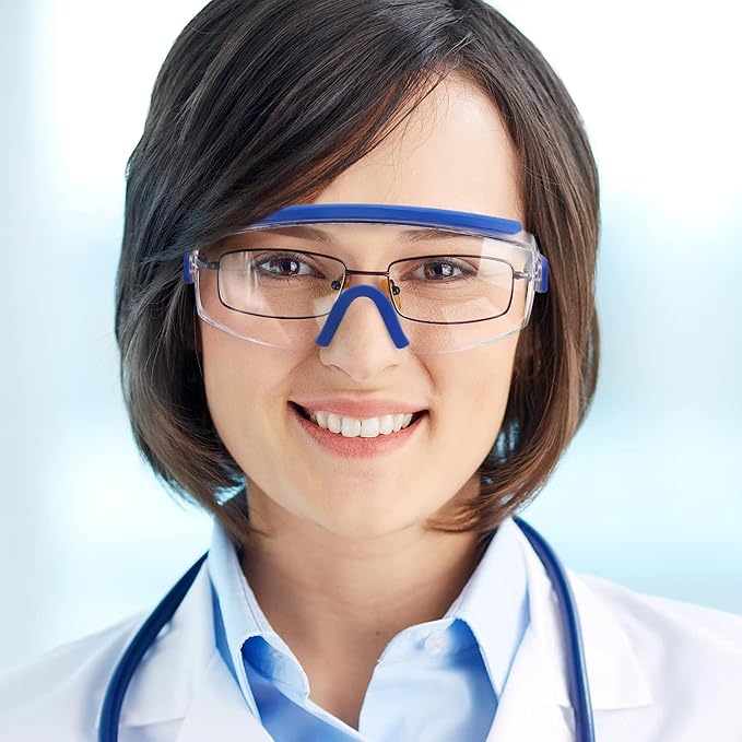 Safety Glasses Over Eyeglasses Anti Fog Safety Goggles Protective Glasses With Adjustable Frame For Men Women