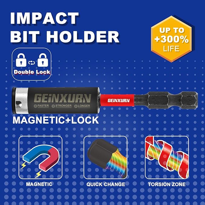 22Pieces 2 In. Hex Head Impact Tough Magnetic Allen Wrench Drill Bits Set, Multi Hex Head (Metric&SAE) Power Bits Set, S2 Steel Hex Screwdriver Bit set with 3”Bit Holder