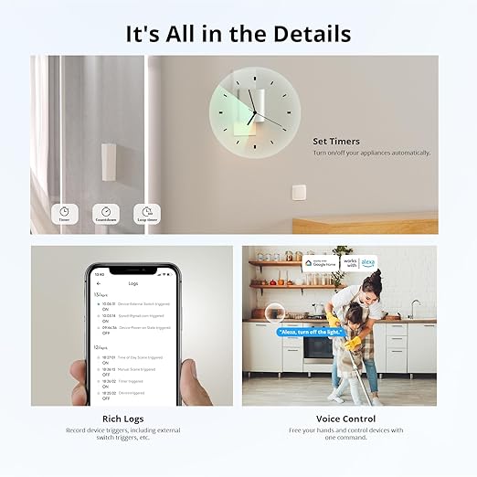SONOFF MINIR4M 10A Matter Smart Switch,Universal DIY Module for Smart Home Automation Solution, Work with Alexa & Google Home,1 Pack