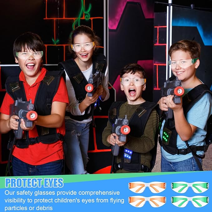 Kanayu 48 Pack Kids Protective Safety Glasses Bulk Kids Safety Goggles Scratch Impact Resistant Goggles Eyewear