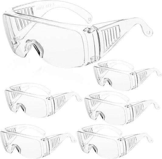 WFEANG Clear Safety Glasses bulk, Lightweight Protective Eyewear For Men Women, Over Goggles Impact Scratch Resistant