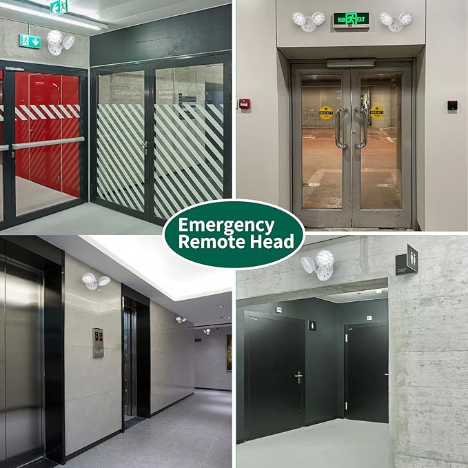 GZRUIYANG Emergency Remote Head Lighting, Double Round Head Emergency Light, UL Listed, Multi Voltage 3.6 to 24 Volt Input, 2 * 3 Watts, 180 Lumen, No Battery Inside