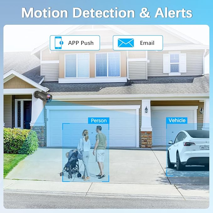 【Flashing LEDs Visual Alert】 Wired Security Camera System, Wired Cameras for Home Security, NVR Security Camera System,Home Video Surveillance System