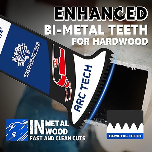10 PCS Oscillating Saw Blades Professional Japanese Teeth Multitool Blades for Wood Plastics Metal, Multi Tool Blades Kits Compatible with Dewalt, Milwaukee, Ryobi, Rockwell, Bosch