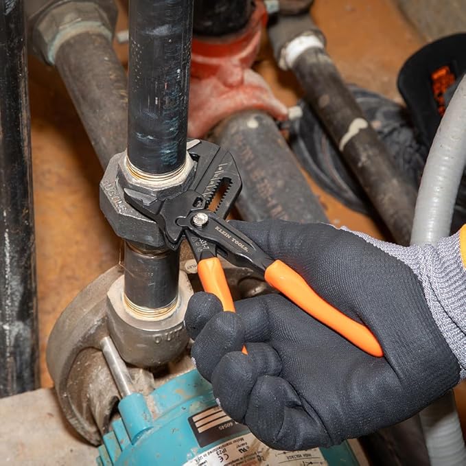 Klein Tools D53102KIT Adjustable Pliers Wrench Set, Compact High-Leverage Parallel Smooth Jaw Pliers, 7-Inch and 10-Inch, 2-Piece