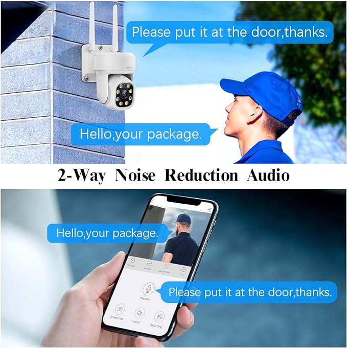 (10’’ UHD Monitor) 2-Way Audio 2-Antennas Enchance WiFi Wireless 5MP PIR Outdoor Camera Wireless Home Security Cameras System with Monitor Indoor Video Surveillance