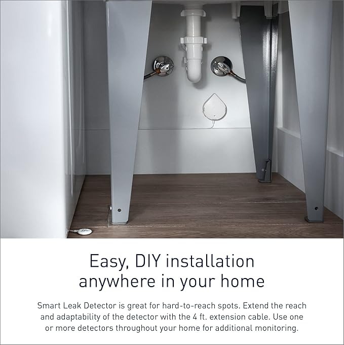 Moen Flo Smart Water Leak Detector, Drip or Flood Sensor Alarm for Home, 1-Pack, White, 920-004