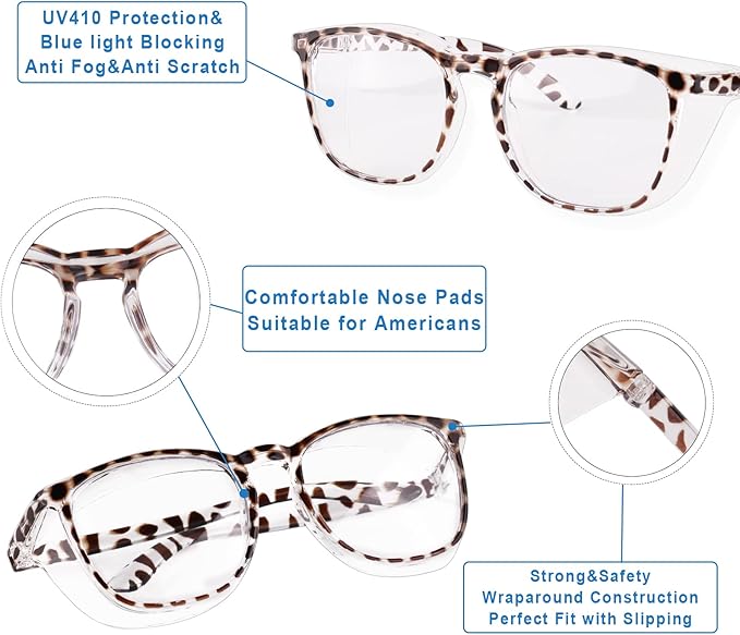 Safety Glasses Goggles For Women Nurses Protective Eyewear,Anti Fog Safety Goggles