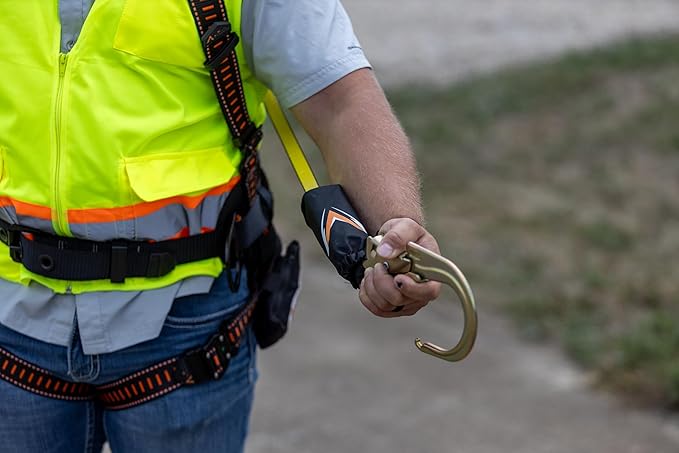 Malta Dynamics Pygmy Hog 11-Foot Self-Retracting Lifeline (SRL) – OSHA & ANSI Compliant Fall Protection Retractable Lanyard with Rebar Hook – Class 1-P, Lightweight, Durable, 310 Pound Capacity