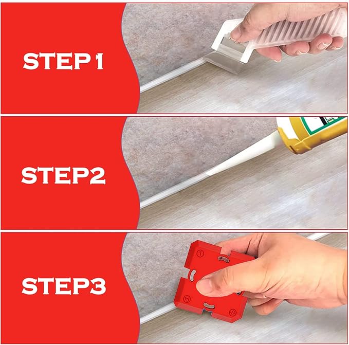 12Pcs Caulking Tool Kit, Professional Silicone Profiling Kit with Sealant Finishing Tools and Caulk Removal Tools