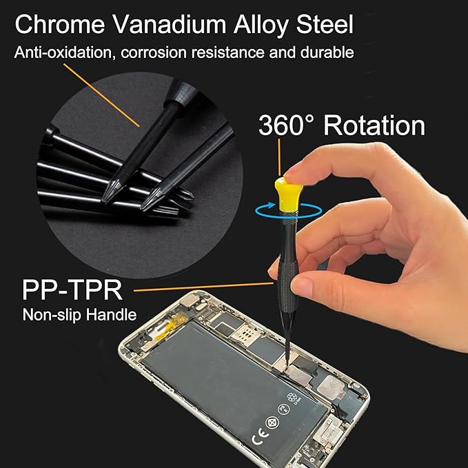 8PCS Precision Screwdriver Set With Case, Lengnoyp Magnetic Flathead Phillips Small Screwdrivers, Mini Screwdriver Set Kit and Magnetizer for Eyeglass Repair, Watch, Electronic Repairs