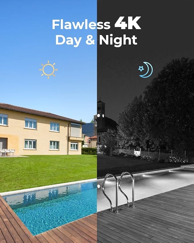 REOLINK 4K Security Camera System, 4pcs H.265 PoE Wired Turret Cameras with Person Vehicle Detection, 4K/8MP 8CH NVR with 2TB HDD for 24-7 Recording, RLK8-800D4