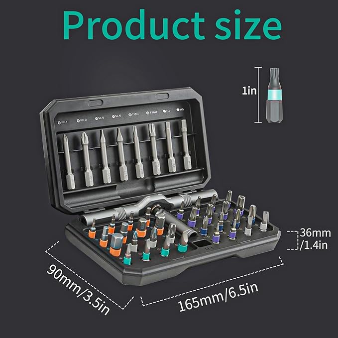 42 in 1 Magnetic Screwdriver Set, DIY Ratchet Screwdriver Set with Detachable Handle, Portable Compact Repair Tool Kit for Furniture Laptop Electronicsv Bicycle