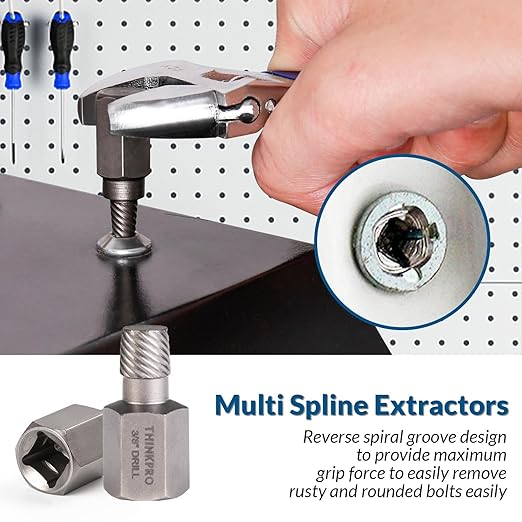 39Pcs Bolt Extractor Set and Drill Bit Kit,Multi-Spline Screw Extractors,Easy Out Broken Lug Nut Extraction Socket Set for Damaged,Frozen,Studs,Rusted,Rounded-Off Bolts,Screws (39-piece)