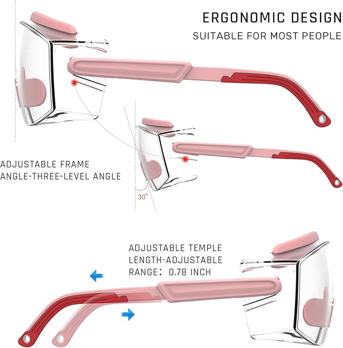 Anti Fog Safety Glasses Safety Goggles Over Glasses Protective Glasses with Anti Scratch Lenses Adjustable