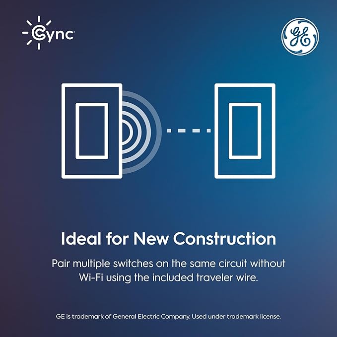 GE Cync Keypad Dimmer Smart Switch, Highly Customizable Dimmer Switch, Compatible with Alexa and Google Home, Matter Compatible, Easy to Install Smart Light Switch (1 Pack)